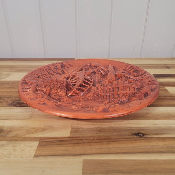 1950s Vintage Farmhouse Cottage Watermill Scene Hangable Countrycore Wall Art - Picture 6 of 8